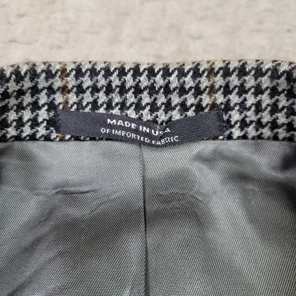 Austin Reed London Houndstooth Tweed Blazer Mens 42‎ Gray 2 Button Vintage USA